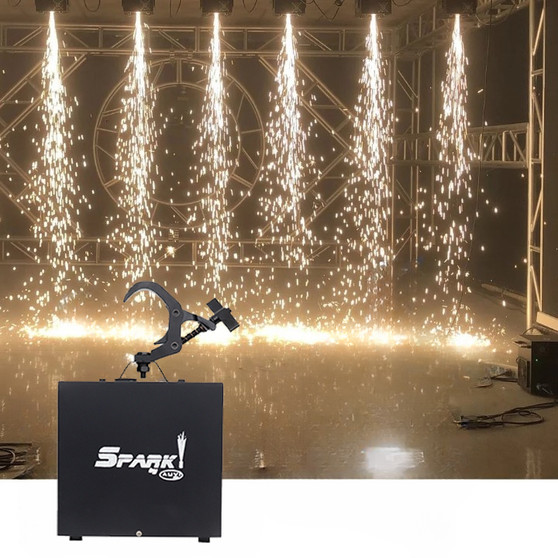 Waterfall cold spark machine creating cascading spark effect for weddings concerts and stage productions