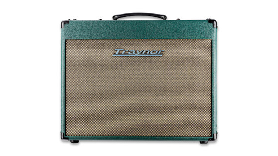 Traynor YCV4050 Guitar Combo Amplifier — 40-watt all-tube 12-inch Celestion Creamback combo with Vintage/Modern voicing, spring reverb, and emerald green anniversary finish.