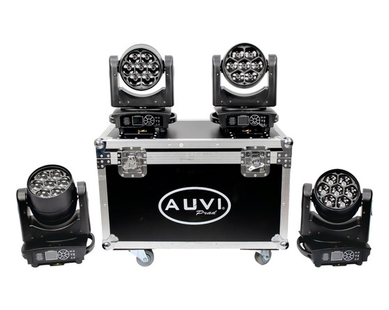 AUVI Mini Wash 280 Watts Moving head set of 4 with Case