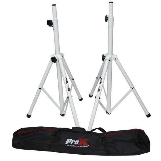 ProX T-SS28P White Heavy-Duty All Metal Speaker Tripod Stand Set of 2