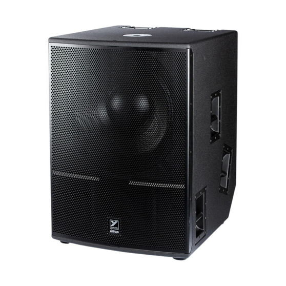 Yorkville ES21P 2400W Powered Subwoofer — high-output 21-inch rear horn–loaded subwoofer delivering deep, powerful bass for professional PA systems, front view