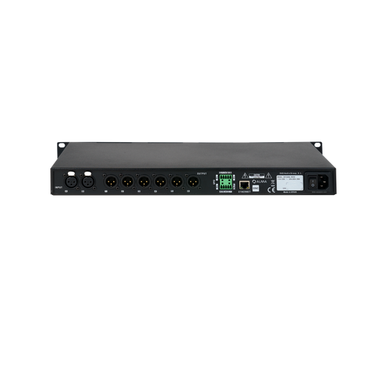 DAS INTEGRAL-M26X 1U rack-mount digital signal processor — 2×6 DSP with OLED display, ALMA remote control, and advanced audio management features.