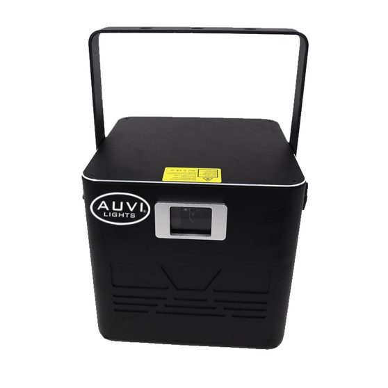 AUVI Laser 4 Watts RGB Multicolor AVL-4WRGB — professional 4W RGB laser with high-speed scanning, 256 built-in patterns, DMX and ILDA control, and bright aerial beams for DJs, clubs, and event productions.