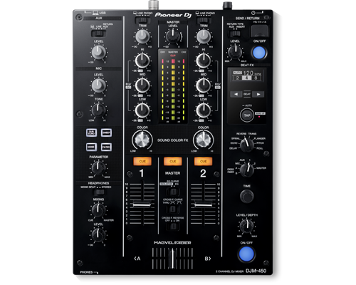 The Pioneer DJ DJM-450 is a powerful yet affordable mixer, perfect for DJs who want Pioneer’s professional features in a 2-channel setup.