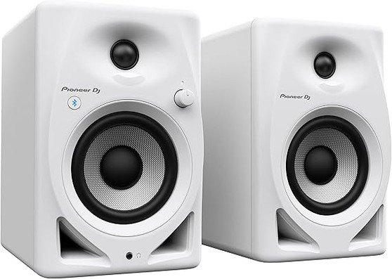 Pioneer DJ DM-40D-BT-W 4-inch Desktop Active Monitor Speaker with Bluetooth - White