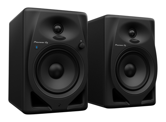 Pioneer DJ DM-50D-BT-W 5 inch powered studio monitors with Bluetooth — black active speaker pair