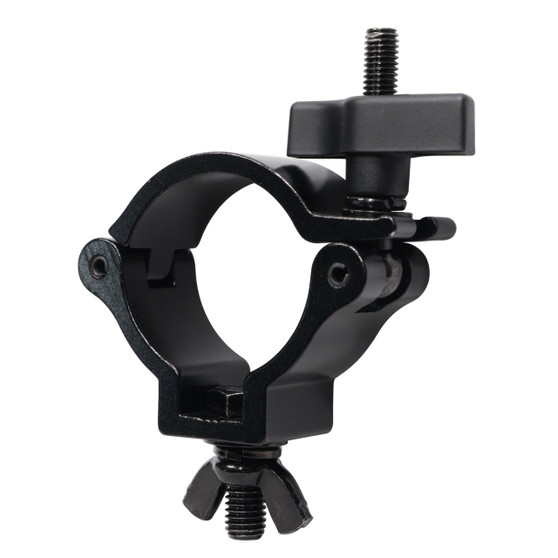 AUVI AVT-C9H-BLK black truss clamp — lightweight aluminum O-style clamp with big wing knob and 165 lb load capacity