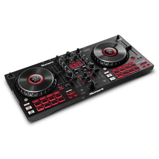 Numark MIXTRACK Platinum FX 4-Channel Serato DJ Lite Controller — 6-inch touch jog wheels, dual paddle FX triggers, performance pads, and 4-deck layering