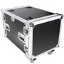 ProX T-10RSS24 10U rack mount flight case with 24-inch rail-to-rail depth and casters