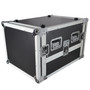 ProX honeycomb mixer rack case — ATA-style DJ flight case with slanted top and rear access door
