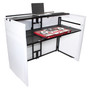 ProX XF-MESAMEDIA MK2 professional DJ table facade with ventilated workspace and universal TV mounting system