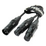 ProX XC-YXM 6 In. Balanced XLR-M to Dual XLR-F High Performance Audio Y Cable