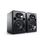 Alesis Elevate 5 MKII Powered Studio Monitors — matched pair of 5-inch reference speakers with silk-dome tweeters, flat frequency response, bass boost switch, and front headphone jack for home and project studios