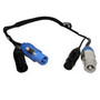 ProX XC-PWC14-XLR03 3 Ft. Grey/XLR-F Connector to Blue/XLR-M Link Cable for powerCon compatible devices