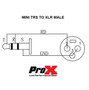 ProX XC-MXM10 10 Ft. Unbalanced 1/8" (3.5mm) TRS-M Mini to XLR3-M High Performance Audio Cable