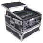 ProX T-6MRLT 6U Rack x 10U Top Mixer DJ Combo Flight Case — ATA-style DJ rack and mixer flight case with sliding laptop shelf, heavy-duty laminated plywood construction, front and top rack design
