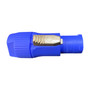 PowerCON NAC3FCA blue power in cable connector — locking 20A 250V AC connector for professional audio and lighting equipment
