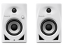Pioneer DJ DM-40D-W front view — compact white 4 inch powered studio monitors