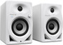 Pioneer DJ DM-40D 4-inch desktop monitor speakers white — active 2-way bass reflex DJ and production monitors with Class D amplifier, sold as a pair.