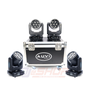 AUVI BEE EYE Moving Head Lights — set of 4 RGBW LED fixtures with road case