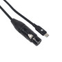 ProX 5FT USB-C to XLR-F High Performance Audio Cable — professional USB-C to XLR female cable with silver and gold-plated connectors, oxygen-free copper conductors, and durable braided design for studio and live sound use.
