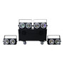Set of 4 AUVI Lights Aura COB 2 EYE Blinder with LED Rings with Road Case