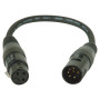 American DJ AC5PM5PFM Accu-Cable 5-pin male to 3-pin female XLR DMX turnaround cable. 11-inch adapter for connecting 3-pin and 5-pin DMX lighting and effects equipment.