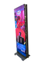AUVI LED poster display panel, a display stand with an integrated Novastar processor - Angled View