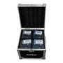 AUVI Wireless Cold Spark Machine Set of 4 with flight case, rechargeable battery-powered indoor spark effect machines for weddings, DJs, concerts, and stage productions.