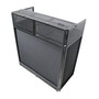 ProX XF-VISTABL black folding DJ booth with white and black scrims.