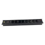 AUVI PRO Display Power Bar with eight Edison outlets and PowerCon input for stage power distribution.