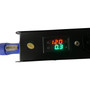 Professional AC power distribution box featuring digital voltmeter and amperage displays.