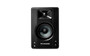 M-Audio BX3 Graphite 3.5" Powered Studio Monitor — 3.5-inch carbon fiber woofer, 1-inch silk dome tweeter, 20W total output (10W per channel), rear bass reflex port, front 1/8" AUX and headphone inputs, rear RCA and 1/4"/1/8" inputs, MDF vinyl-wrapped cabinet for professional studio recording and multimedia use