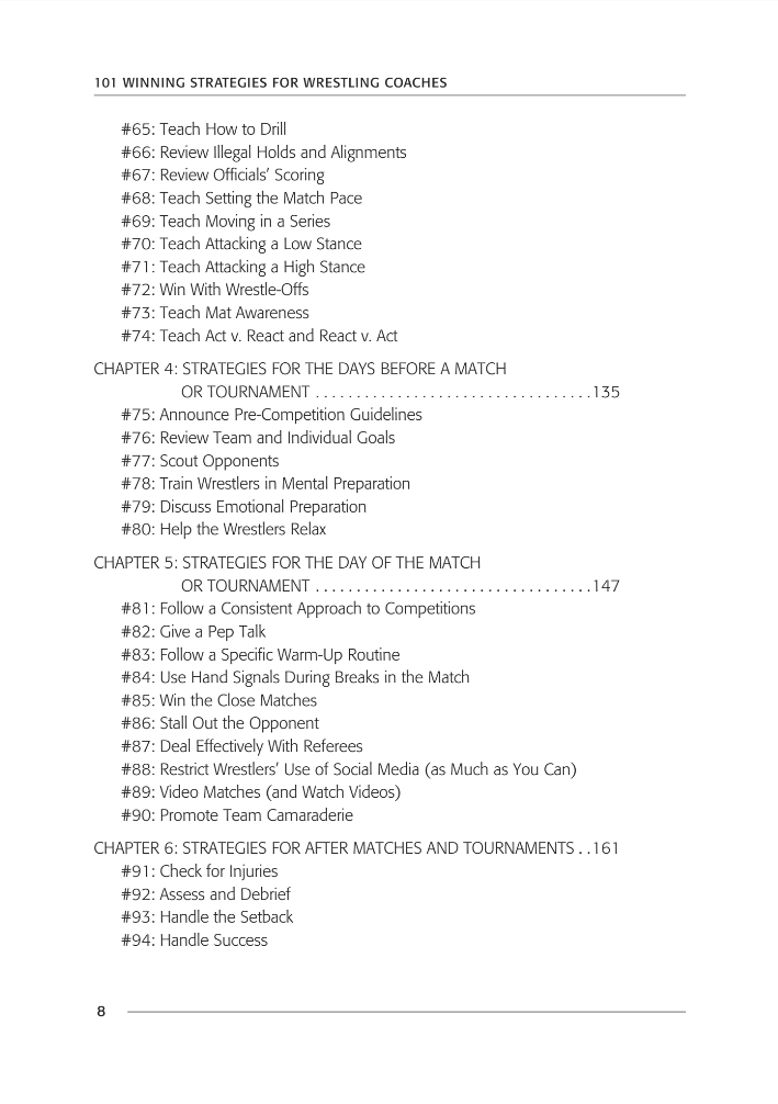 101 Winning Strategies For Wrestling Coaches Coaches Choice