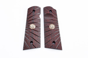 Wilson Combat Grips 1911 FullSize Black Cherry G10 Starburst Pattern Flat Bottom