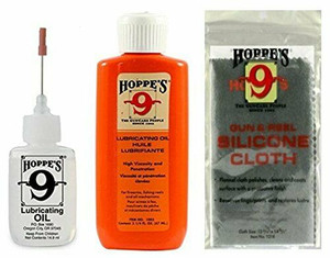 Hoppes Bundle, Includes 14.9ml Precision Bottle, 2.25oz Gun Oil & Silicone Cloth Hoppes Bundle, Includes 14.9ml Precision Bottle, 2.25oz Gun Oil & Silicone Cloth