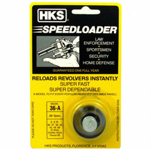 HKS Speedloader 38/357 Ruger SP101, Taurus 85,605, Rossi 68, S&W 36,37,38...36-A HKS Speedloader 38/357 Ruger SP101, Taurus 85,605, Rossi 68, S&W 36,37,38...36-A
