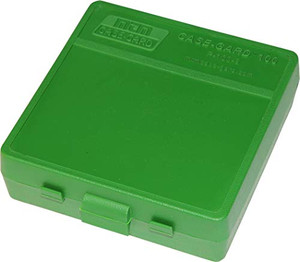 MTM P-100-9-10 100 Round Flip-Top Ammo Box 380/9MM Cal (Green) MTM P-100-9-10 100 Round Flip-Top Ammo Box 380/9MM Cal (Green)