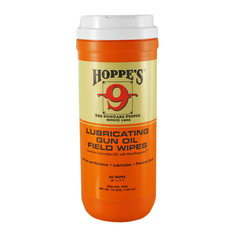 Hoppes Gun Oil Field Wipes 6"x7" 60 Count