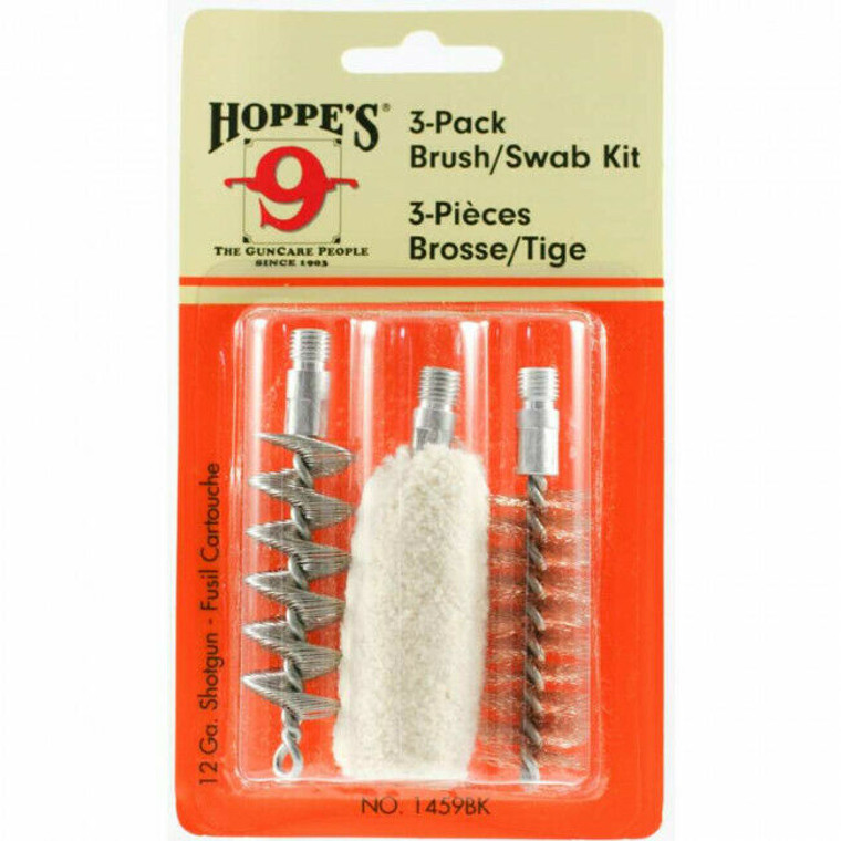 Hoppe's 3-Pack Brush/Swab Kit 12 Gauge~1459BK