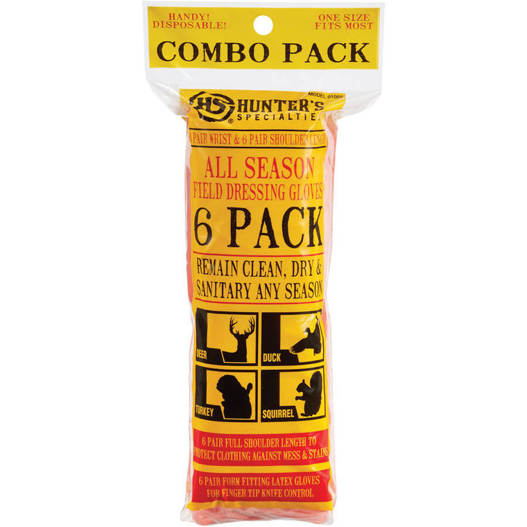 Hunters Specialties Field Dressing Gloves Combo, 6-Pack