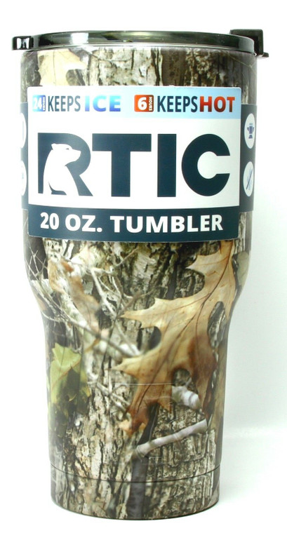 RTIC 20 oz Stainless Steel Vacuum Insulated Tumbler W/ Flip-Top Lid-Kanati Camo