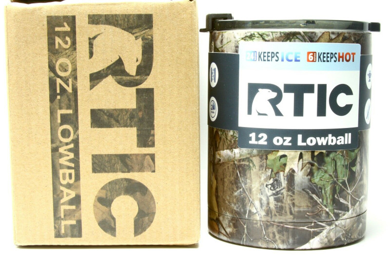 RTIC 12 oz Lowball Tumbler Stainless Steel W/Fliptop Lid-Kanati Camo