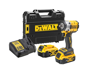 Dewalt 18V XR Brushless 1/2" Hog Ring Compact Impact Wrench - 2 X 5AH