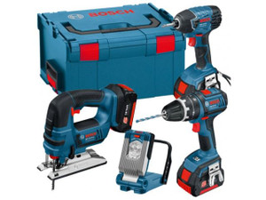 Bosch 0615990FS0 18v 4 Piece Cordless Li-ion Tool Kit 3 x 4.0ah