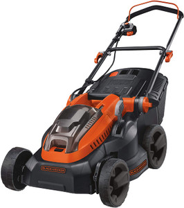 Black & Decker 38cm 36V Lithium-ion Cordless Lawn Mower with two batteries