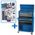 Draper mobile roller cabinet chest with integrated power tools, hand tools, and automotive diagnostic gauges.