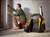STANLEY FATMAX Heavy-Duty Tool Bag Backpack showing rigid waterproof base and front zip pocket