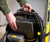 Padded internal laptop compartment inside STANLEY FATMAX heavy duty tool bag