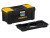 Stanley STA175515 basic toolbox with yellow metal latches and lid organisers